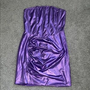 Elegant Purple Strapless Dress